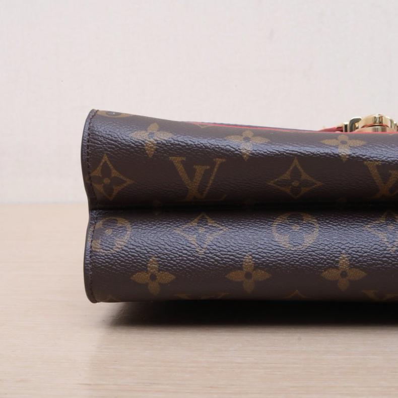 LOUIS VUITTON(路易威登) Victoire 維多利亞 手袋 紅色 PVC 金扣 晶片 老花-3