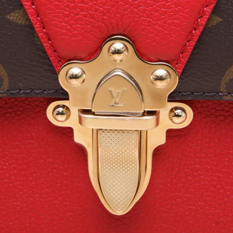 LOUIS VUITTON(路易威登) Victoire 維多利亞 手袋 紅色 PVC 金扣 晶片 老花-5