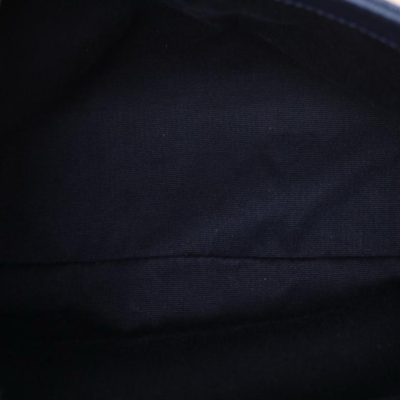 SAINT LAURENT(聖羅蘭) Hollywood West 郵差包 鱷魚壓紋 藍黑 銀扣-4