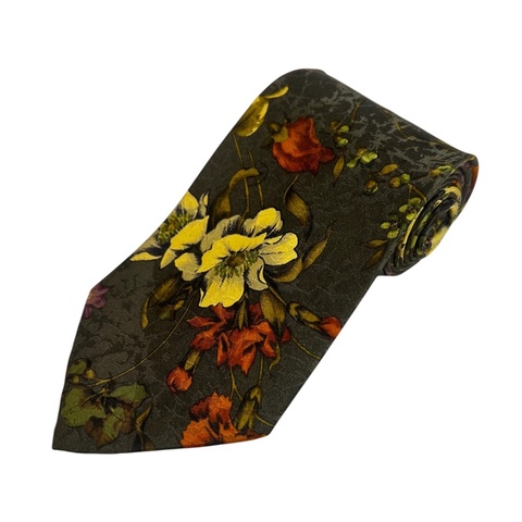YSL 花卉圖案領帶（中古）