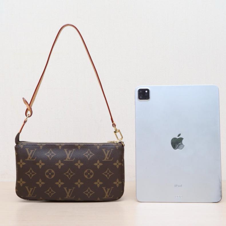 LOUIS VUITTON(路易威登) Pochette Accessoires 大麻將包 老花 PVC 金扣 晶片-2