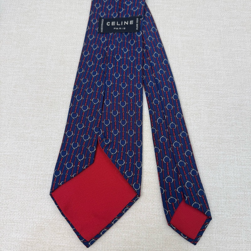 CELINE 藍 領帶 領結 絲綢(中古)-2