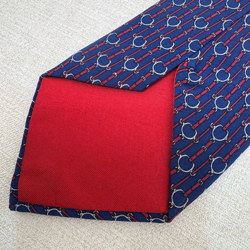 CELINE 藍 領帶 領結 絲綢(中古)-4