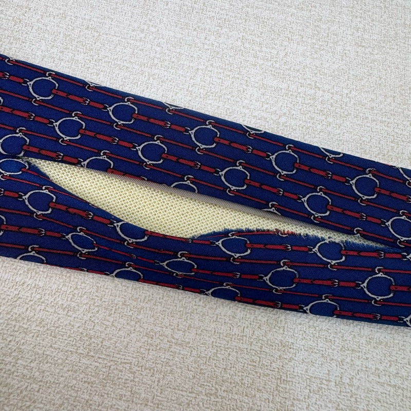 CELINE 藍 領帶 領結 絲綢(中古)-7