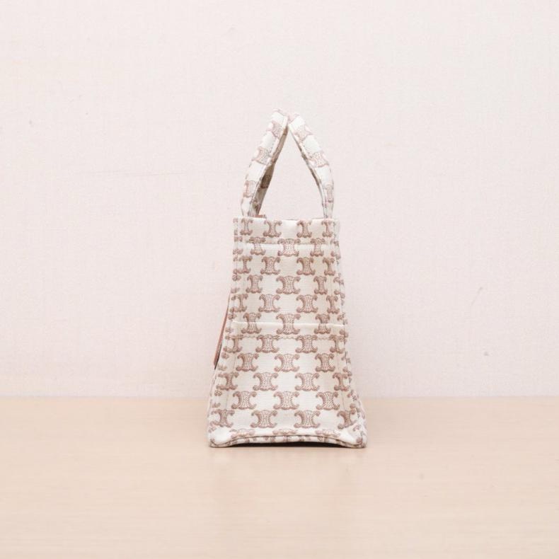CELINE(思琳) 拼色 帆布 金扣 Thais 小號老花凱旋門 手提tote包 斜挎包-1