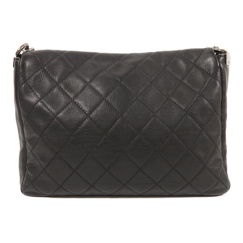 CHANEL 牛皮皮革Chain Shoulder銀扣鏈帶肩背袋-1