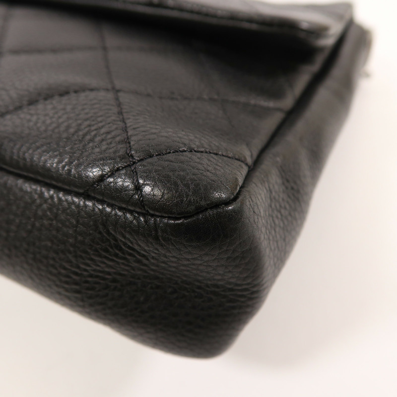 CHANEL 牛皮皮革Chain Shoulder銀扣鏈帶肩背袋-11