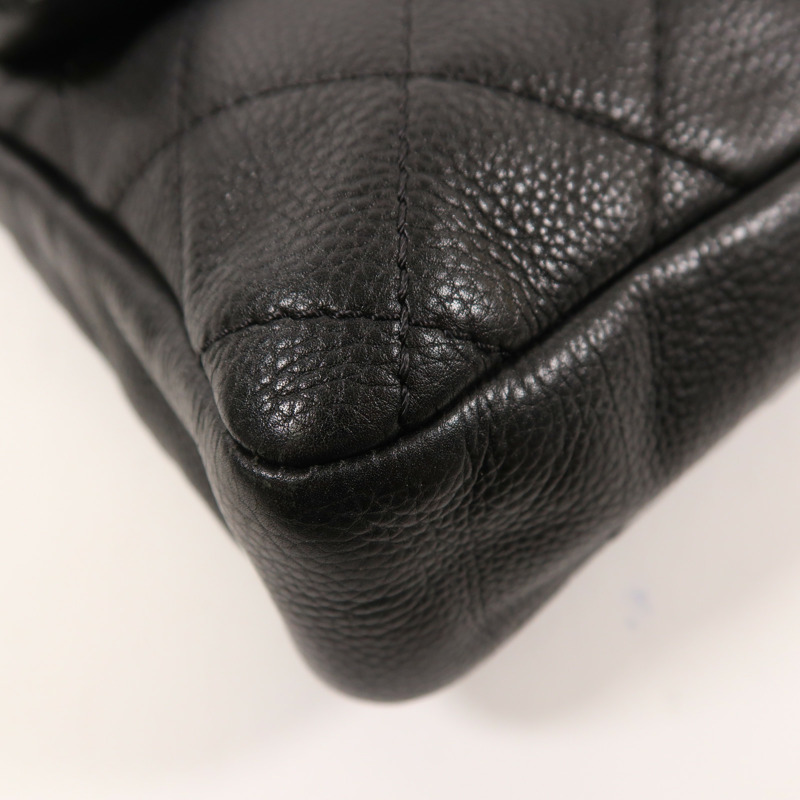 CHANEL 牛皮皮革Chain Shoulder銀扣鏈帶肩背袋-12