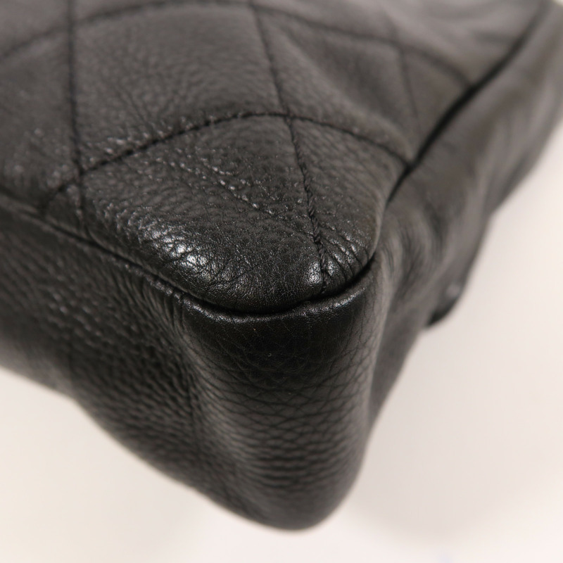 CHANEL 牛皮皮革Chain Shoulder銀扣鏈帶肩背袋-13