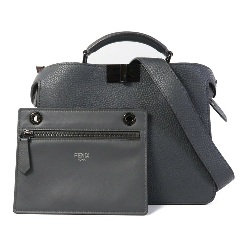 FENDI 牛皮皮革Peekapoo Iseeu Small手挽肩背兩用袋-7