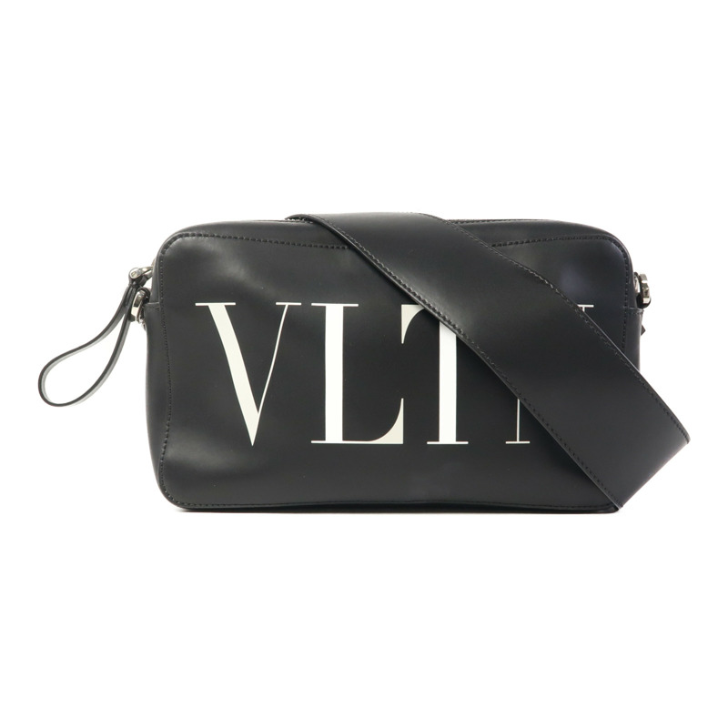 Valentino 皮革VLTN Garavami Cross Bag銀扣肩背袋-0
