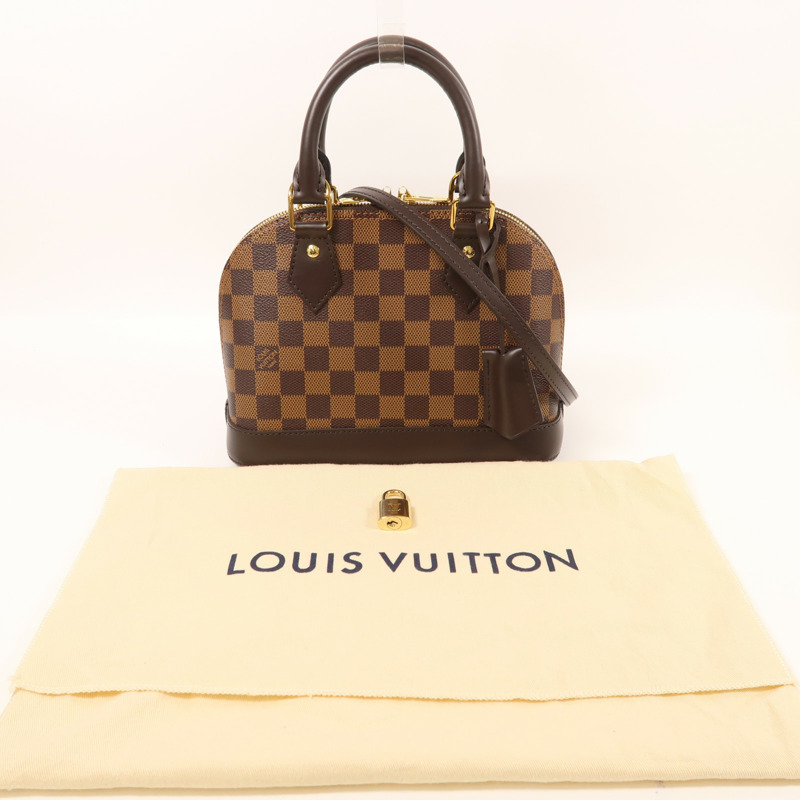 LOUIS VUITTON Damier Alma BB金扣手挽肩背兩用袋-7