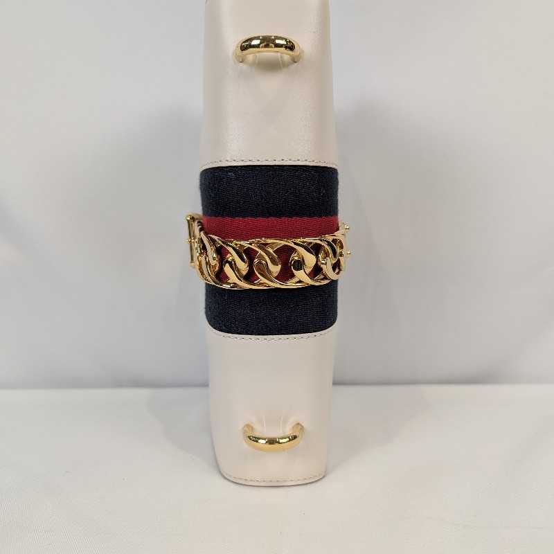 莉亞精品♡Gucci Sylvie 白 近新美包-8