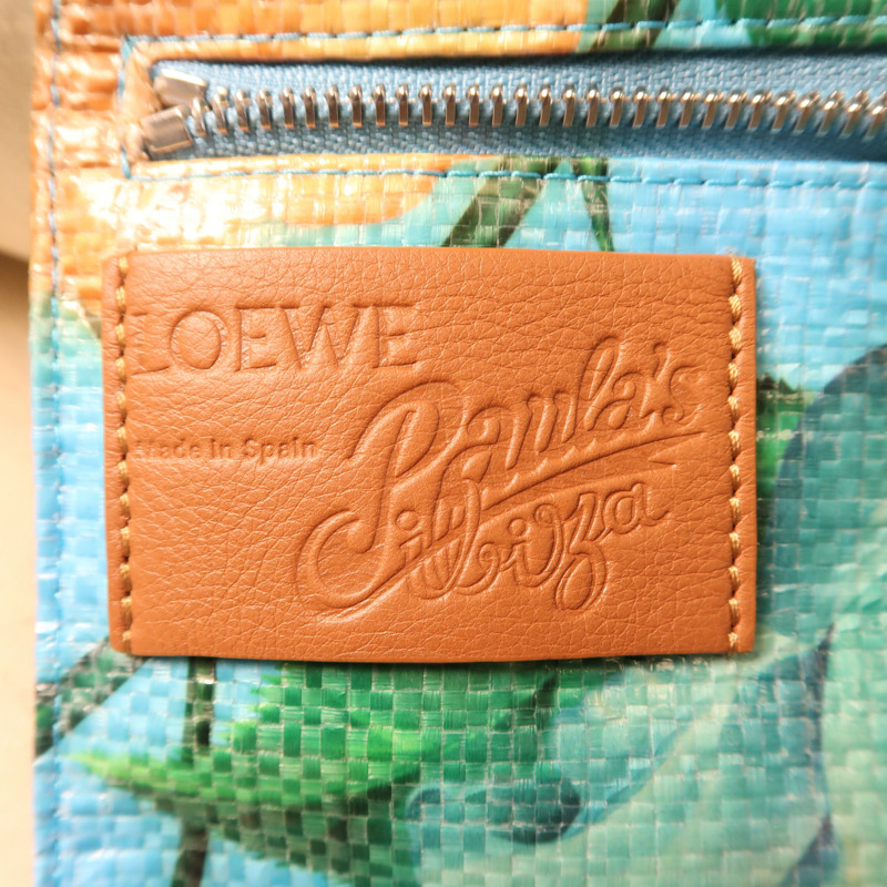 LOEWE 塗層帆布Fold Shopper Sky Blue銀扣手挽袋-5