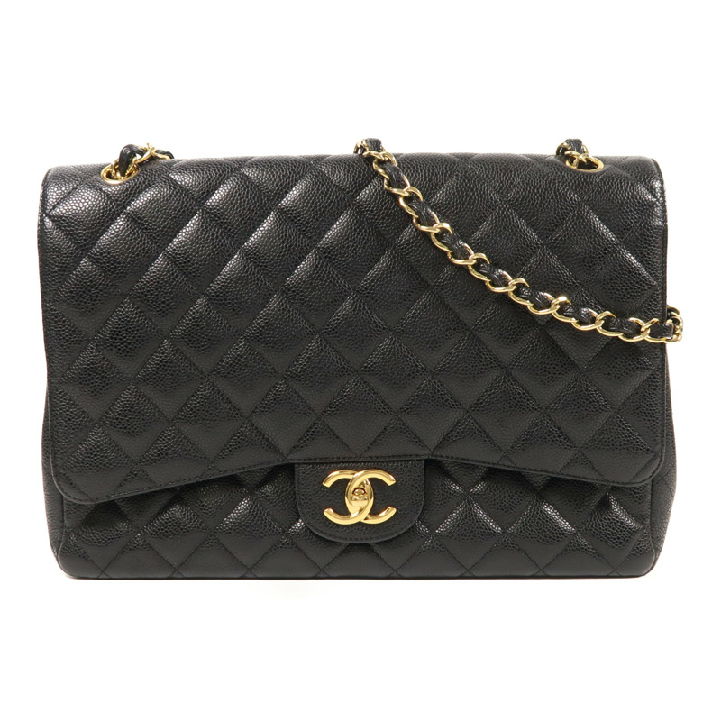 CHANEL 牛皮皮革Maxi Classic金扣鏈帶肩背袋-0