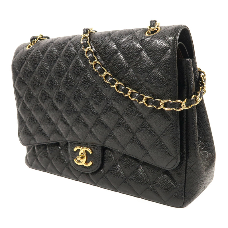 CHANEL 牛皮皮革Maxi Classic金扣鏈帶肩背袋-2