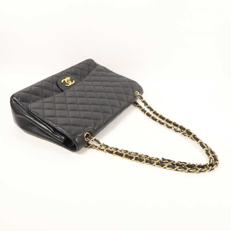 CHANEL 牛皮皮革Maxi Classic金扣鏈帶肩背袋-7