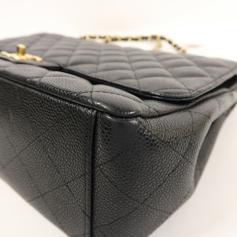 CHANEL 牛皮皮革Maxi Classic金扣鏈帶肩背袋-10