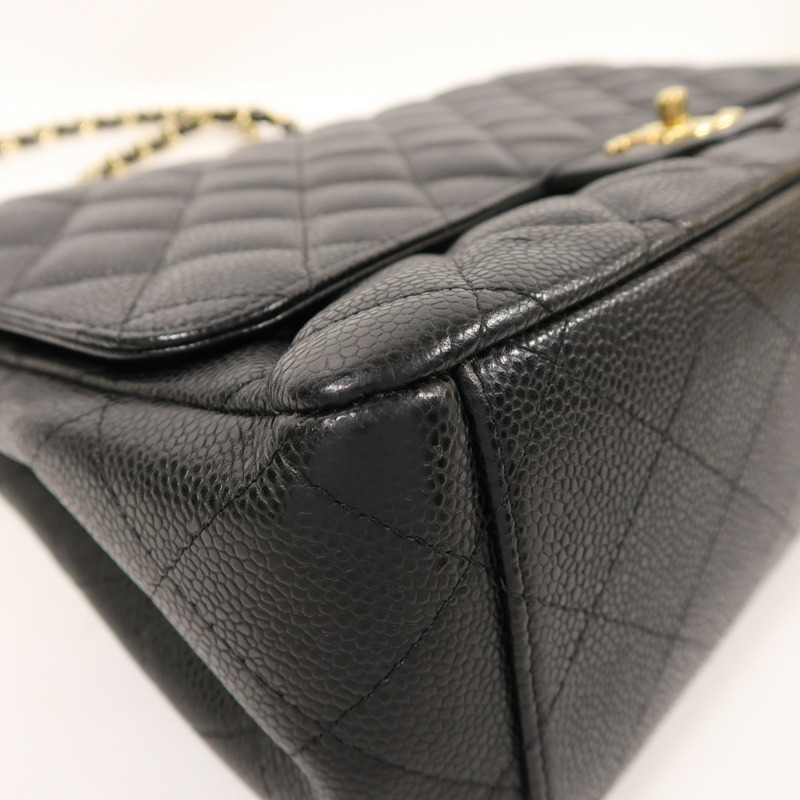 CHANEL 牛皮皮革Maxi Classic金扣鏈帶肩背袋-11