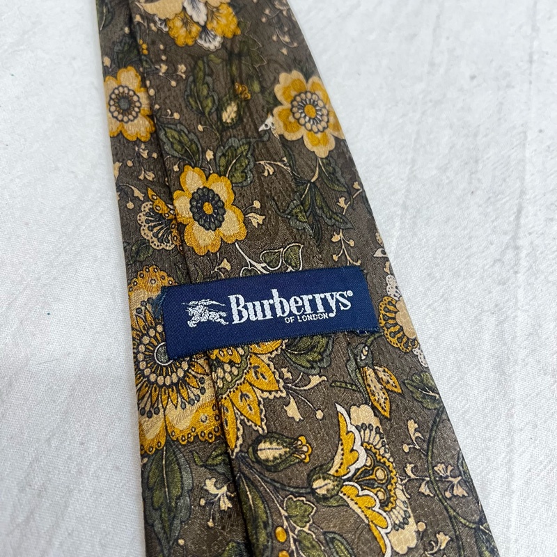 Burberry 花朵葉子領帶(中古)-1