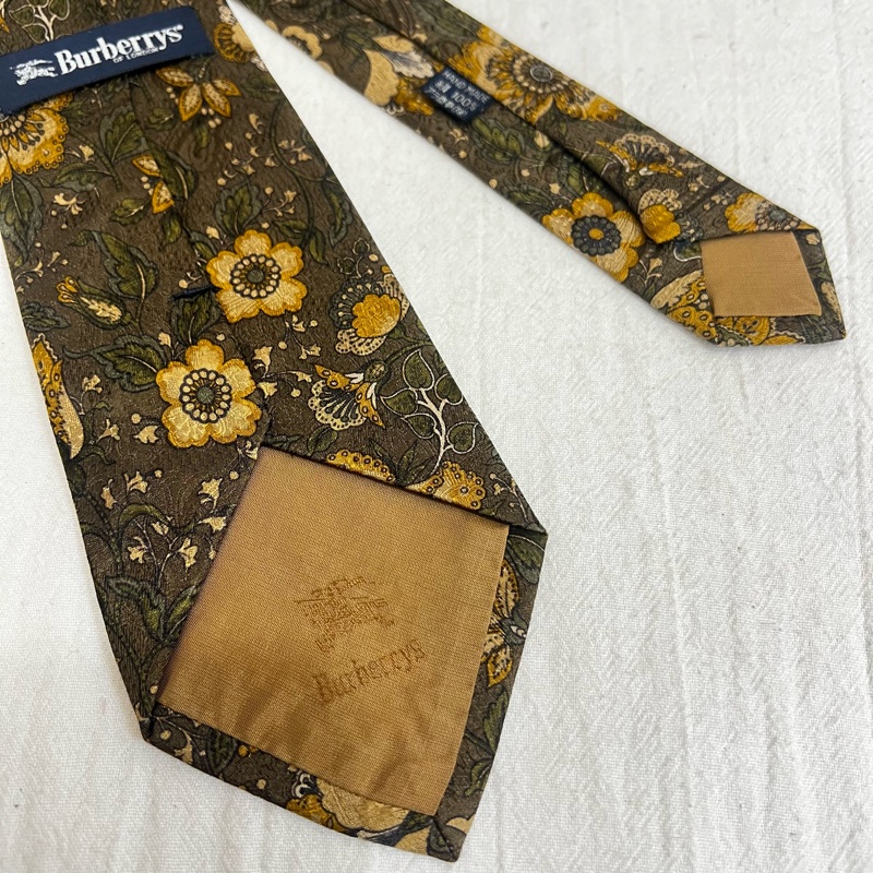 Burberry 花朵葉子領帶(中古)-3