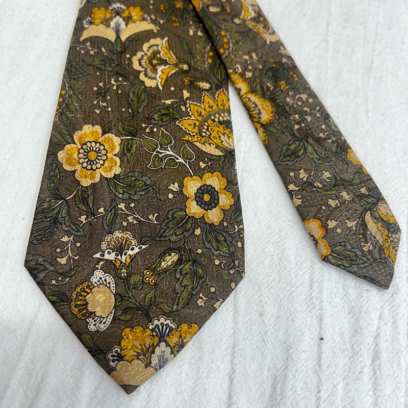 Burberry 花朵葉子領帶(中古)-4