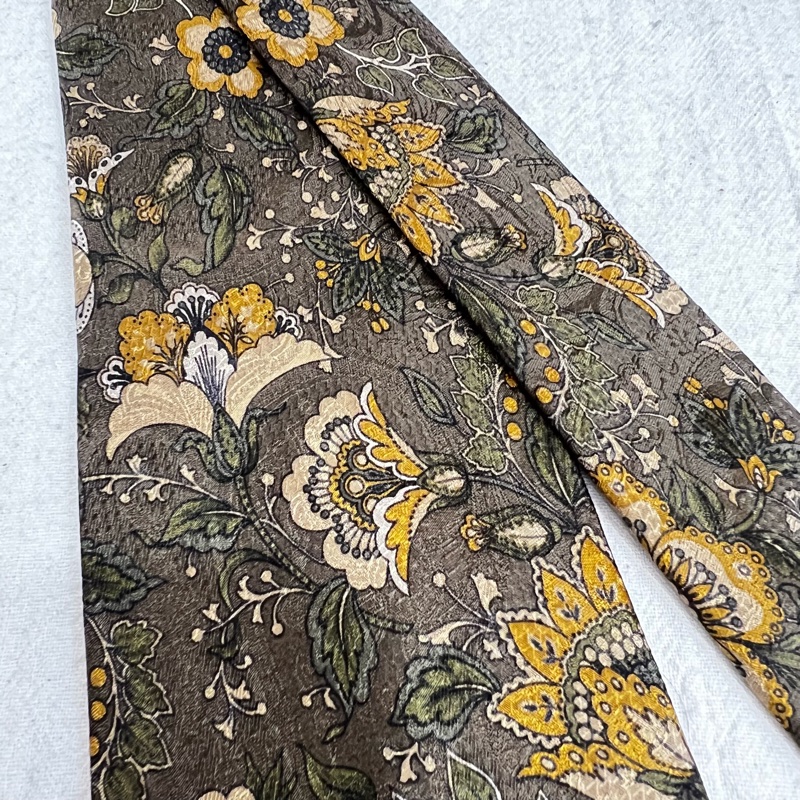 Burberry 花朵葉子領帶(中古)-5