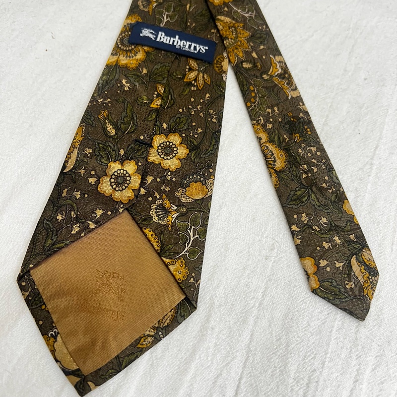 Burberry 花朵葉子領帶(中古)-6