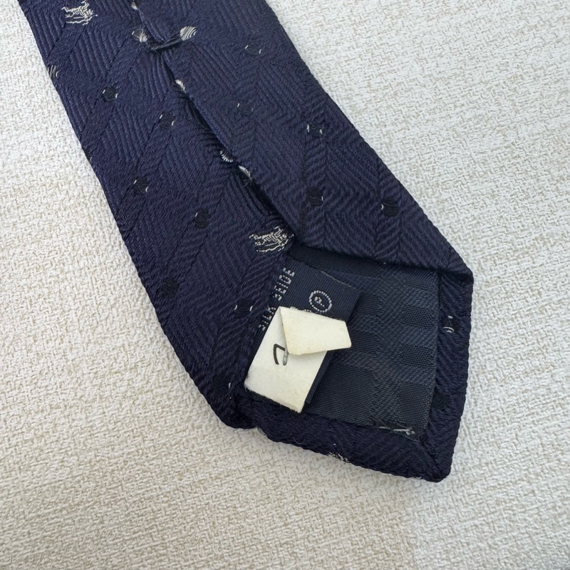 Burberry 藍 點點小logo 領帶 領結 絲綢（中古）-5