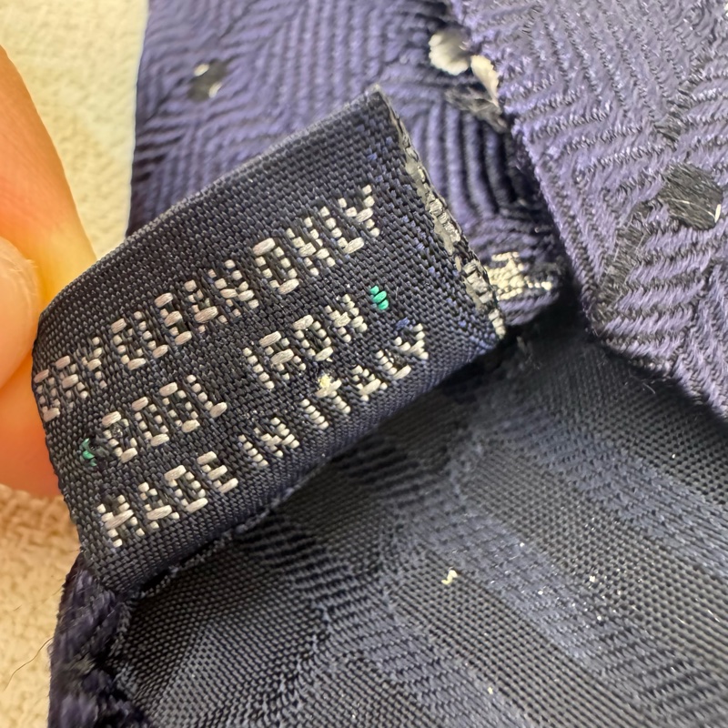 Burberry 藍 點點小logo 領帶 領結 絲綢（中古）-7