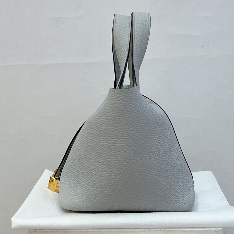 HERMES聖杯藍牛皮金釦picotin 18cm-2