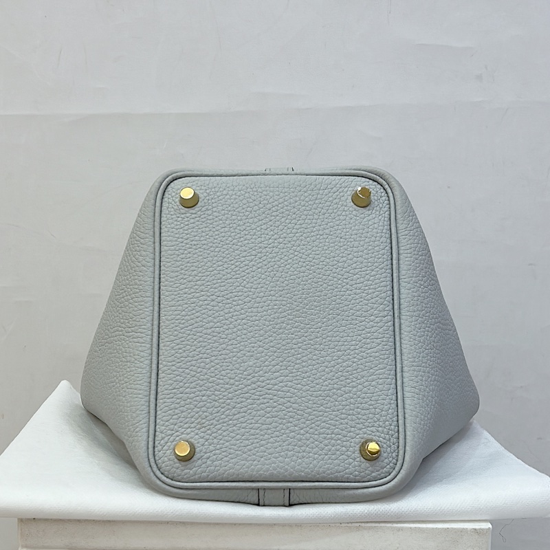 HERMES聖杯藍牛皮金釦picotin 18cm-3