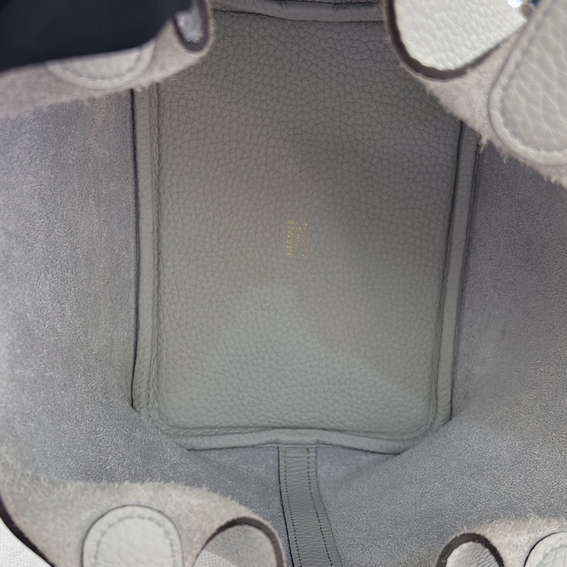 HERMES聖杯藍牛皮金釦picotin 18cm-6