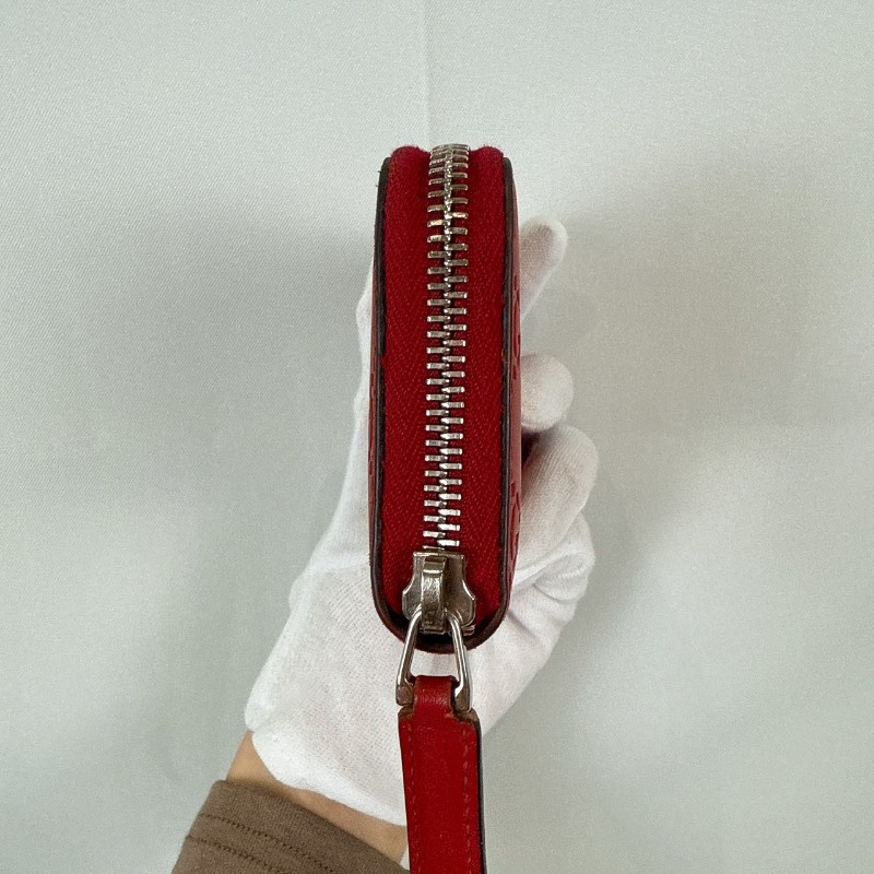 莉亞精品♡Gucci 壓紋卡夾零錢包 紅 二手美包-5