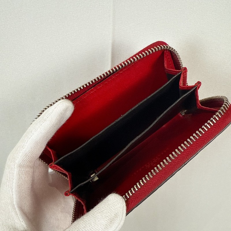 莉亞精品♡Gucci 壓紋卡夾零錢包 紅 二手美包-6