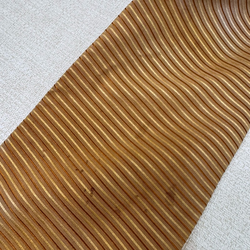 LANVIN 黃條紋 領帶 領結 絲綢（中古）-9