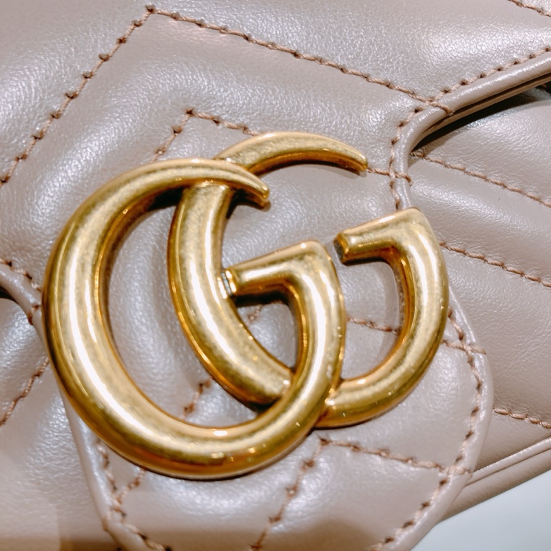 TW4423 GUCCI 古馳迷你經典GG字鍊帶包包MINI GG MARMONT CHAIN BAG CALFSKIN-5