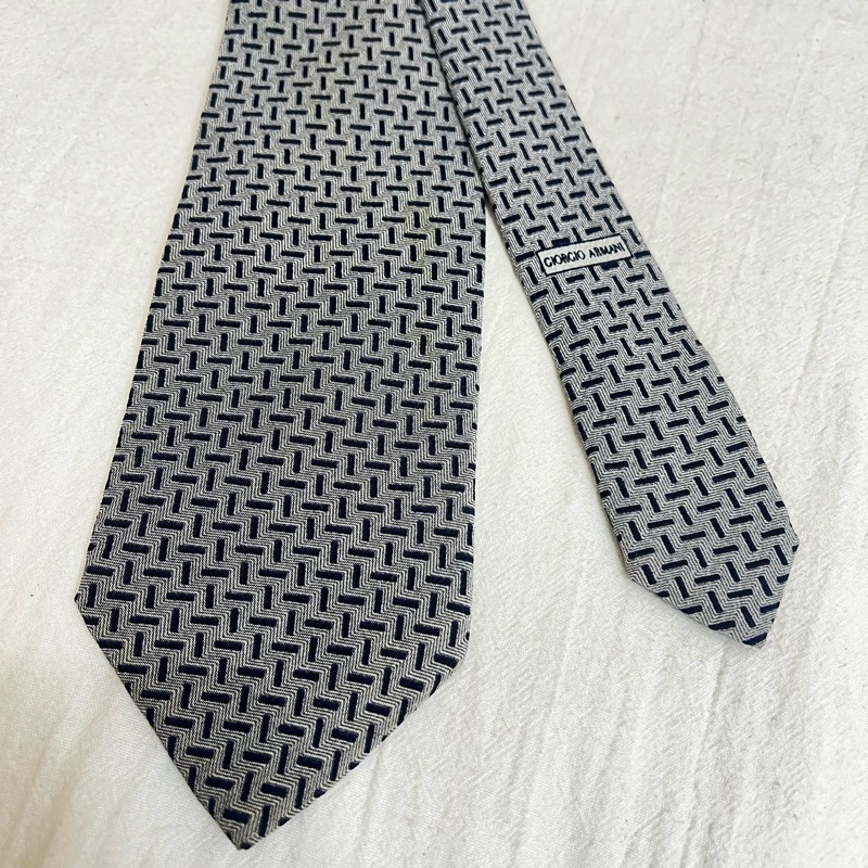 Giorgio Armani 藍色鎖鏈領帶(中古)-3