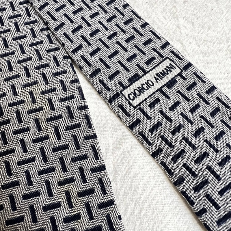 Giorgio Armani 藍色鎖鏈領帶(中古)-4