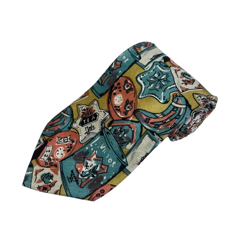 Valentino 復古電話領帶（中古）-0