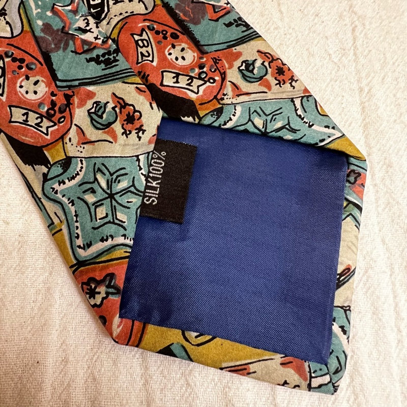 Valentino 復古電話領帶（中古）-3