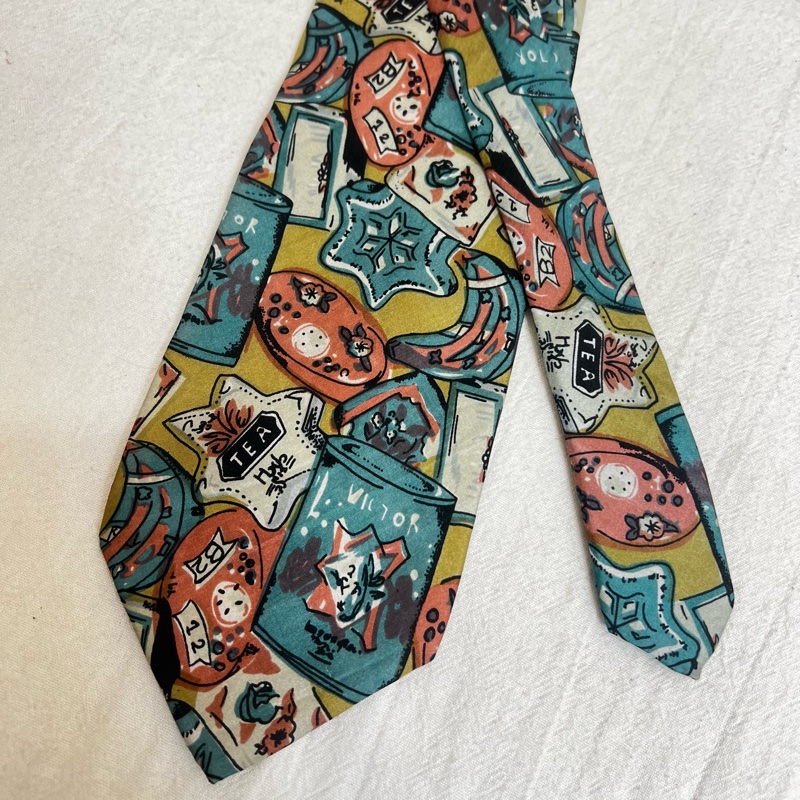 Valentino 復古電話領帶（中古）-5
