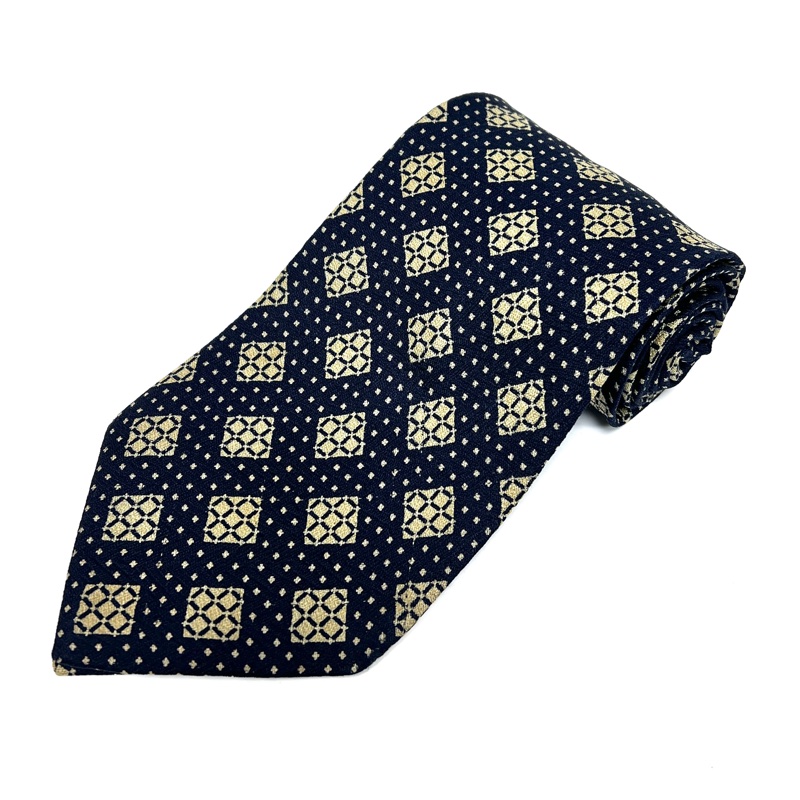 Emporio Armani 男士藏青色絲綢領帶（中古）義大利製-0