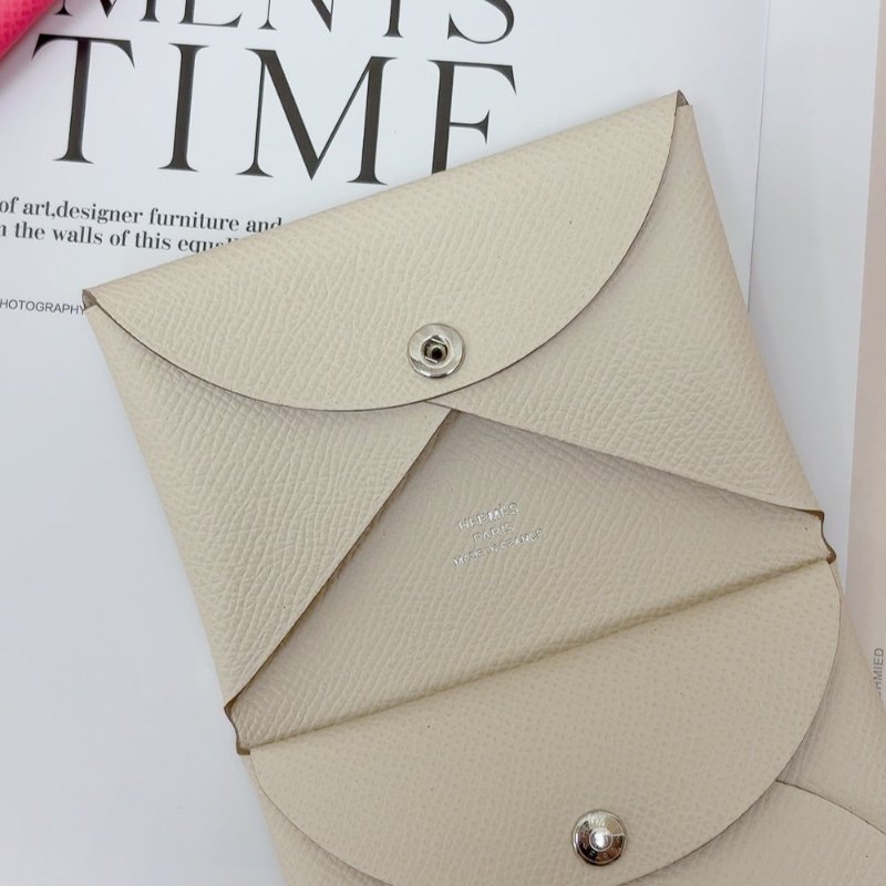 愛馬仕 Hermès CALVI DUO 卡夾包 奶油白-6