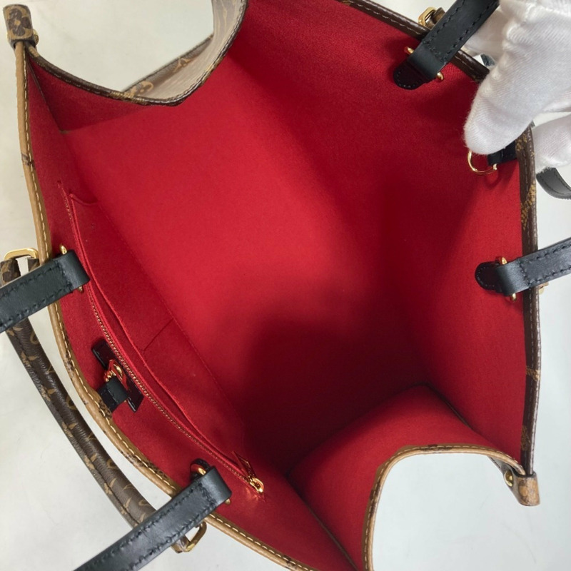 LOUIS VUITTON Monogram Giant On the Go 中型兩用單肩包/托特包 (M45321) 帆布材質，棕色，全新-10