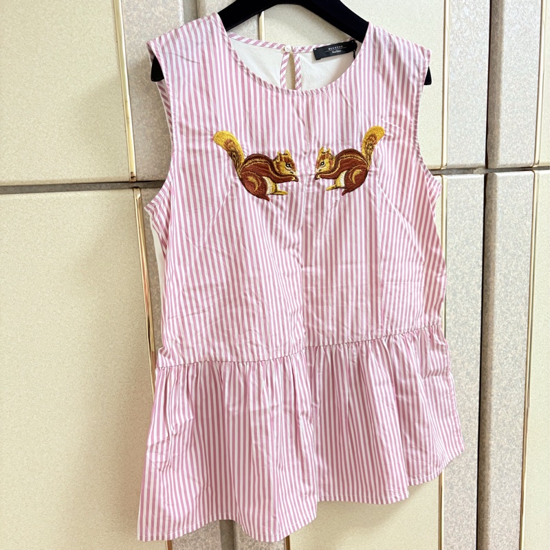 全新Weekend Maxmara正品粉色條紋上衣 寬鬆版S-L皆可穿-3