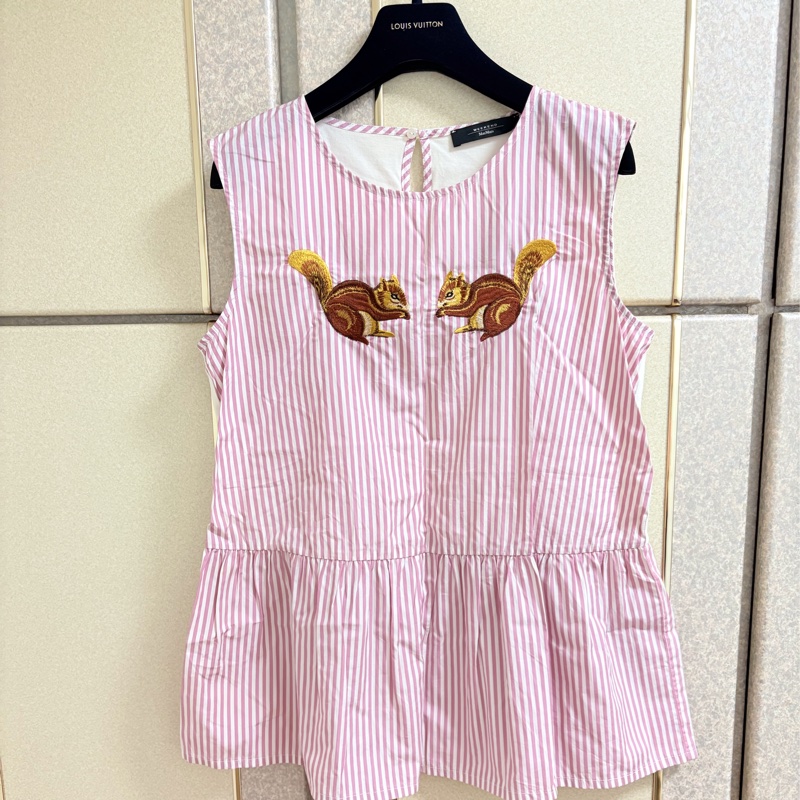 全新Weekend Maxmara正品粉色條紋上衣 寬鬆版S-L皆可穿-7