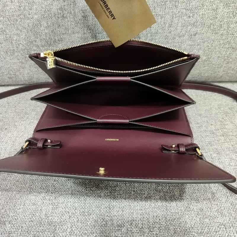 BURBERRY Hazelmere 80463091 LOGO WOC 巧克力色牛皮 發財長夾 手拿包 斜背包 護照包 肩背包 斜背包 腋下包 胸口包 多用途 全新-2