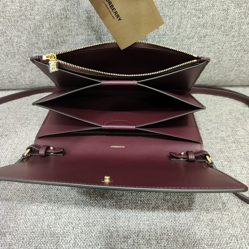 BURBERRY Hazelmere 80463091 LOGO WOC 巧克力色牛皮 發財長夾 手拿包 斜背包 護照包 肩背包 斜背包 腋下包 胸口包 多用途 全新-11