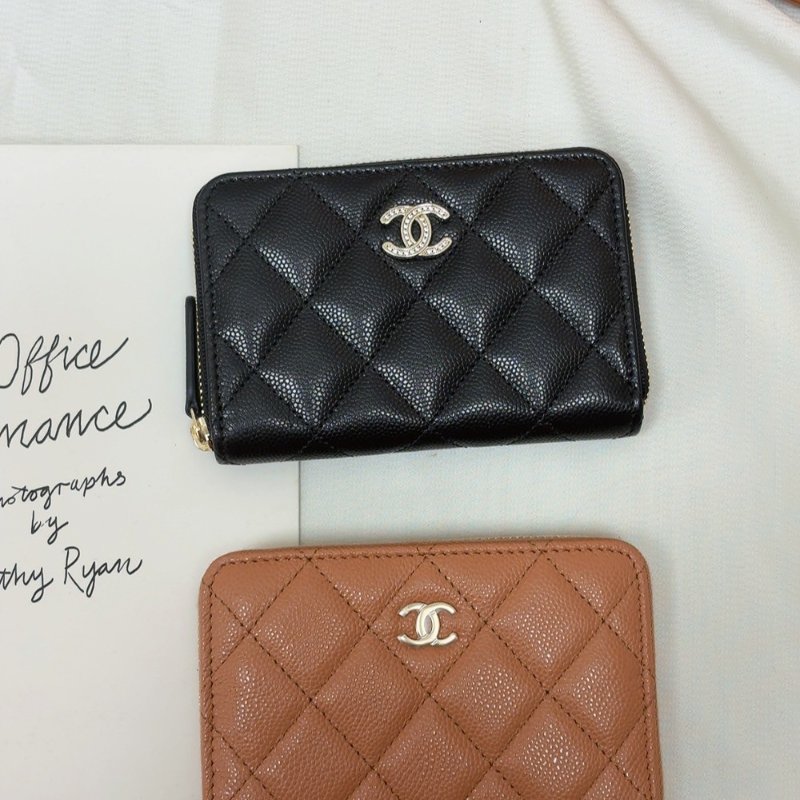 香奈兒 CHANEL 新款 大ㄇ拉 奶茶色大ㄇ拉錢包-1
